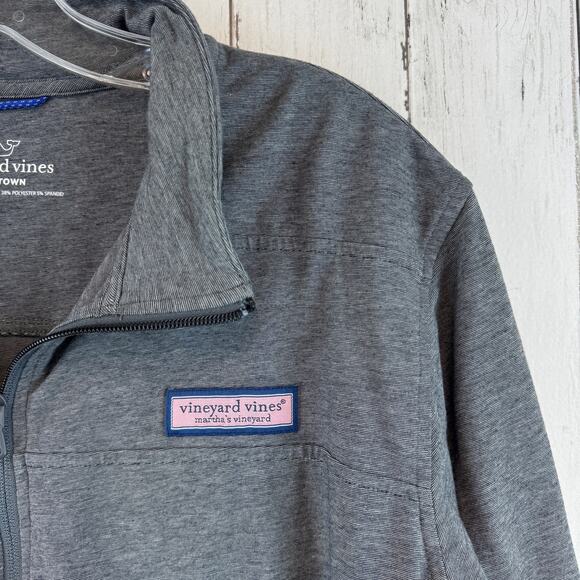 Vineyard Vines Gray Pima Edgartown 1/4 Zip Pullover Shep Shirt Size Medium - Picture 3 of 12